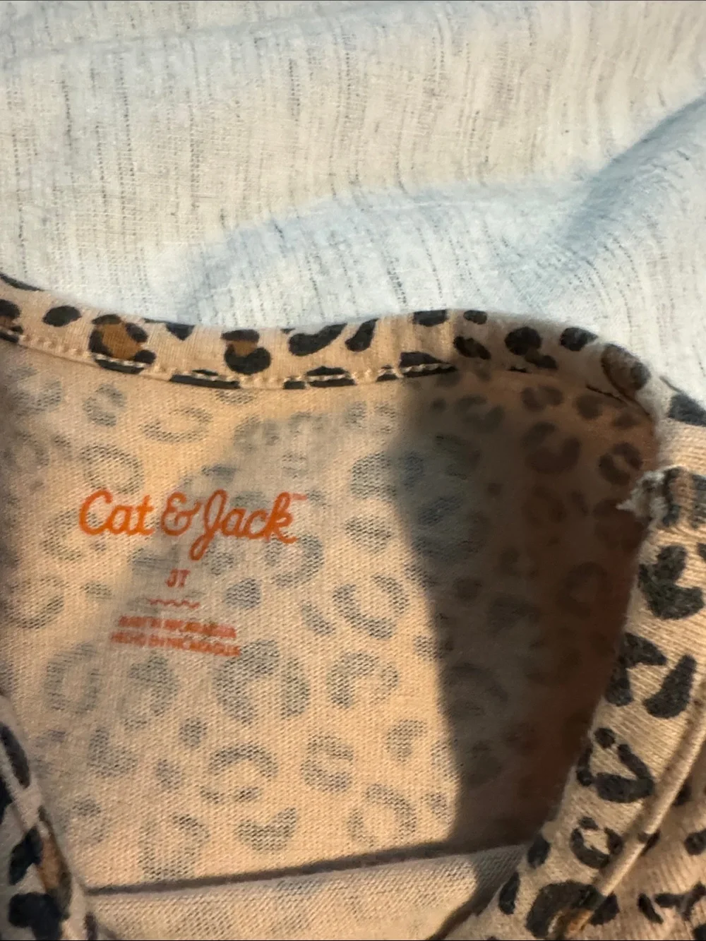 Cat & Jack Girls' Leopard Print Long Sleeve Dress - Tan/Black